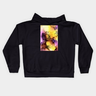 Yellow and Purple Abstract Art Kids Hoodie